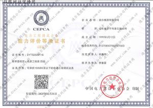 能力評(píng)價(jià)等級(jí)證書(shū)